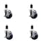 Service Caster 3.5'' Solid Poly Swivel 1-1/2'' Expanding Stem Caster Set with Brake, 4PK SCC-EX20S3514-SPUS-TLB-112-4 - alternate 1